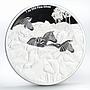 Niue 2 dollars Great Migrations series Zebra colored proof silver coin 2016