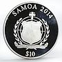 Samoa 10 dollars From Sochi to Rio series Skater colored silver coin 2014