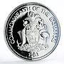 Bahamas 10 dollars Coronation Jubilee Royal Symbols silver coin 1983