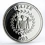 Belize 25 dollars Coronation Jubilee Royal Symbols silver coin 1983