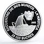 Ecuador 25000 sucres Balsawood Sailing Raft Ship proof silver coin 2002