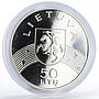 Lithuania 50 litu New Millennium Arch proof silver coin 2000