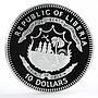 Liberia 10 dollars Clipper Gorch Fock Ship proof silver coin 2003