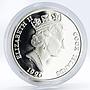 Cook Islands 50 dollars Endangered Wildlife Blackbuck Gazelle silver coin 1990