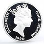 Cook Islands 50 dollars Endangered Wildlife Blackbuck Gazelle silver coin 1990