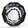 Liberia 10 dollars Female or Male Illusion silver coin 2001