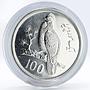 Pakistan 100 rupees Conservation series Tropogan Pheasant silver coin 1976