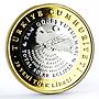 Turkey 30 lira Total Sun Eclipse Space Effect gilded silver coin 2006