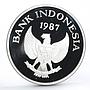 Indonesia 10000 rupiah World Wildlife series Wild Pig proof silver coin 1987