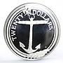 British Virgin Islands 20 dollars Caribbean Treasures Anchor silver coin 1985