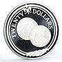 British Virgin Islands 20 dollars Gold Ecsudo proof silver coin 1985