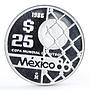 Mexico 25 pesos Football World Cup in Mexico Goal Ball proof silver coin 1986