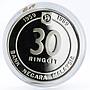 Malaysia 30 ringgit 30th Anniversary of Central Bank proof silver coin 1989