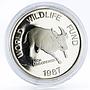 Philippines 200 piso WWF series Mindoro Buffalo proof silver coin 1987