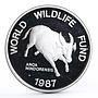 Philippines 200 piso WWF series Mindoro Buffalo proof silver coin 1987