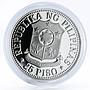 Philippines 25 piso Woman Holding Grain proof silver coin 1976
