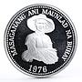 Philippines 25 piso Woman Holding Grain proof silver coin 1976