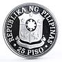 Philippines 25 piso Woman Holding Grain proof silver coin 1976