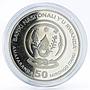 Rwanda 50 francs Family of Gorillas African Continent  silver coin 2008