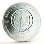 Rwanda 1000 francs Zodiac Signs series Aquarius gilded silver coin 2009
