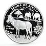 Somali 10000 shillings Endangered African Fauna Oryx Dammah silver coin 1998