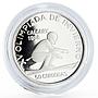 Nicaragua 50 cordobas Calgary Winter Olympic Games series Skier silver coin 1988