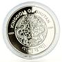 Bhutan 300 ngultrums Endangered Wildlife Snow Leopard proof silver coin 1991