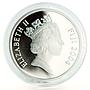 Fiji 10 dollars Falcon Sir Walter Raleigh Sailing Ship proof silver coin 2004