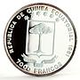 Equatorial Guinea 7000 francos President Mbasogo State Symbols silver coin 1991