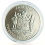 Jamaica 25 dollars Discovery of America Landfall Columbus silver coin 1992