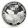 Panama 10 balboas Canal Treaty Ship proof silver coin 1979