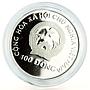 Vietnam 100 dong Enadangered Wildlife Elephants Fauna proof silver coin 1993