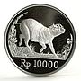 Indonesia 10000 rupiah World Wildlife series Wild Pig proof silver coin 1987