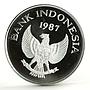 Indonesia 10000 rupiah World Wildlife series Wild Pig proof silver coin 1987