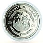 Liberia 20 dollars Trains Railway Locomotive 1C Experimental silver coin 2001