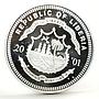 Liberia 20 dollars Trains Railway Locomotive 1C Experimental silver coin 2001