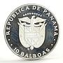 Panama 10 balboas Football World Cup in Spain Two Players proof silver coin 1982