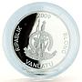 Vanuatu 20 vatu HMS Discovery James Cook Ship Clipper silver coin 2009