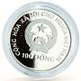 Vietnam 100 dong Dinosaurus Pterodactyl Prehistoric Reptiles silver coin 1993