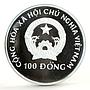 Vietnam 100 dong Dinosaurus Pterodactyl Prehistoric Reptiles silver coin 1993