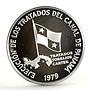 Panama 5 balboas Panama Canal Treaty Implementation silver coin 1979