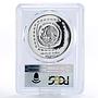 Mexico 5 pesos Statue Hombae Jaguar PR68 PCGS proof silver coin 1996
