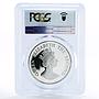 Falkland Islands 50 pence King Penguins Fauna PR69 PCGS silver coin 1987