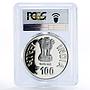 India 100 rupees In Memory og Nusserwanji Tata PL67 PCGS silver coin 2014