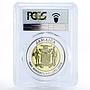 Jamaica 100 dollars Runner Usain Bolt Records PR69 PCGS gilded silver coin 2008