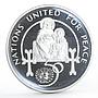 Armenia 100 dram 50th Anniversary of the United Nations Madonna silver coin 1995