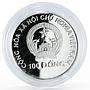 Vietnam 100 dong Albertville Winter Olypmic Games series Hockey silver coin 1990