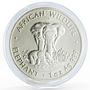 Zambia 5000 kwacha African Wildlife series Elephant silver coin 1999