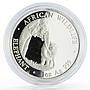 Zambia 5000 kwacha African Wildlife series Elephant silver coin 2001