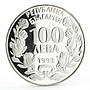 Bulgaria 100 leva Endangered Wildlife Wild Goat Fauna proof silver coin 1993